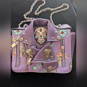 Cowgirl Purple Skull-Embellished Women's Bag